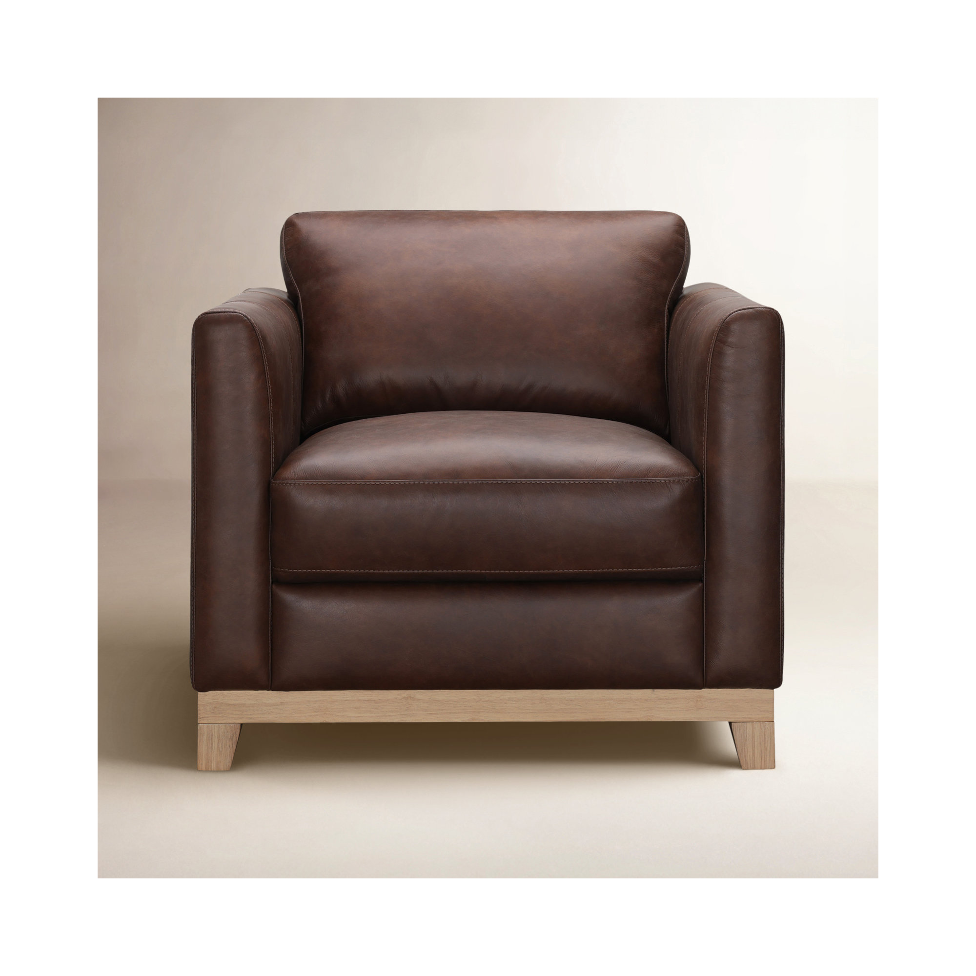 Jacobs 34.6'' Wide Genuine Leather Top Grain Leather Club Chair