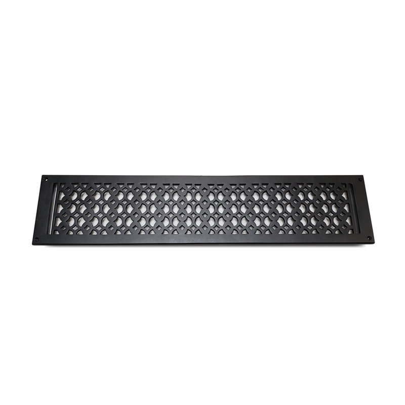 Grille murale en métal, Noir, 8 po x 24 po