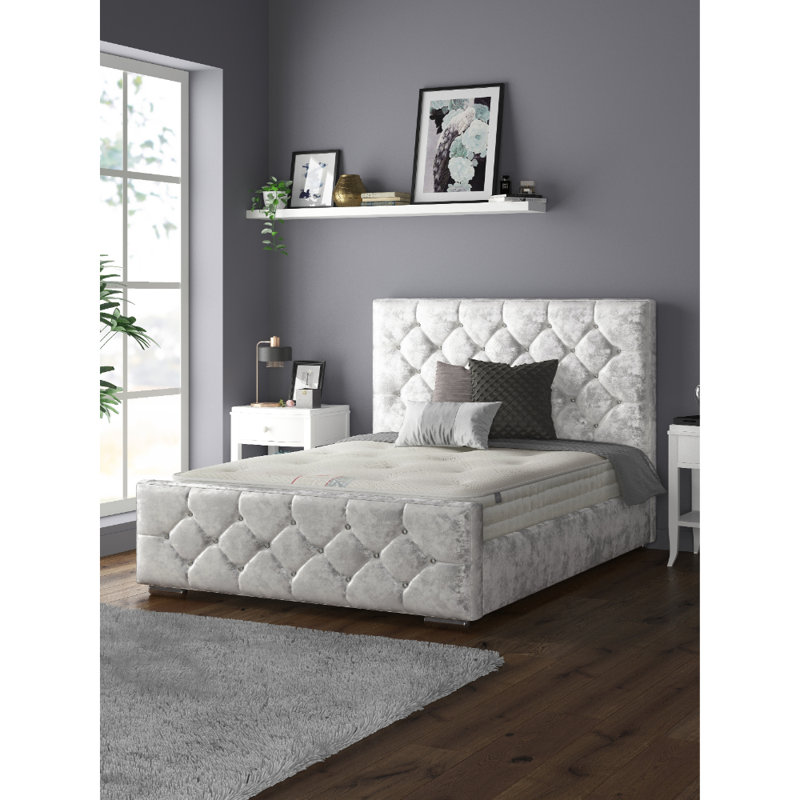 Farallones Upholstered Bed, Silver, Super King (6')
