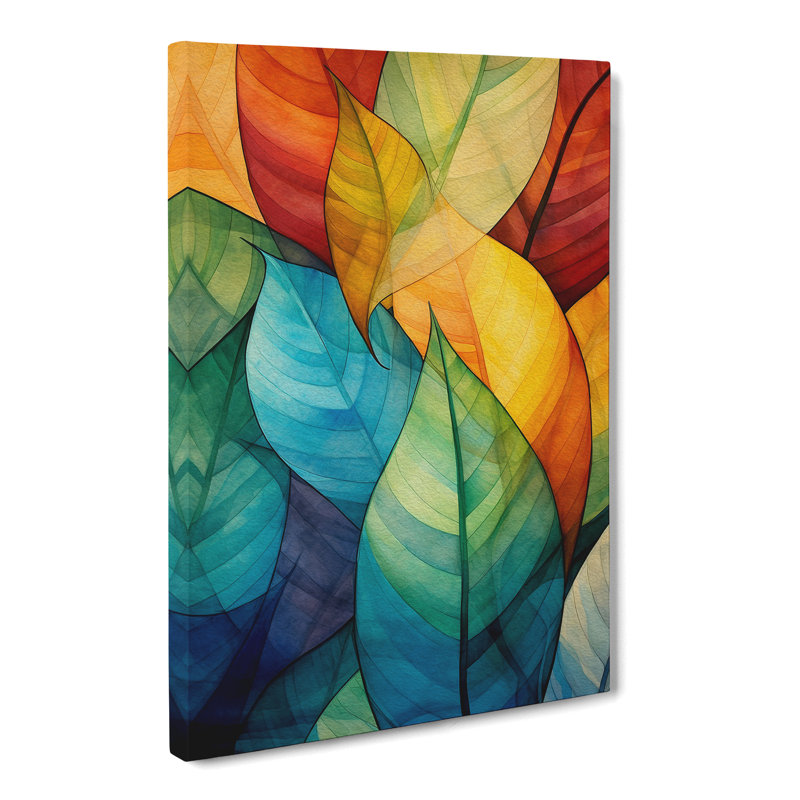 Leaf Abstract Art No.3 - Wrapped Canvas, 76cm H x 50cm W x 3cm D