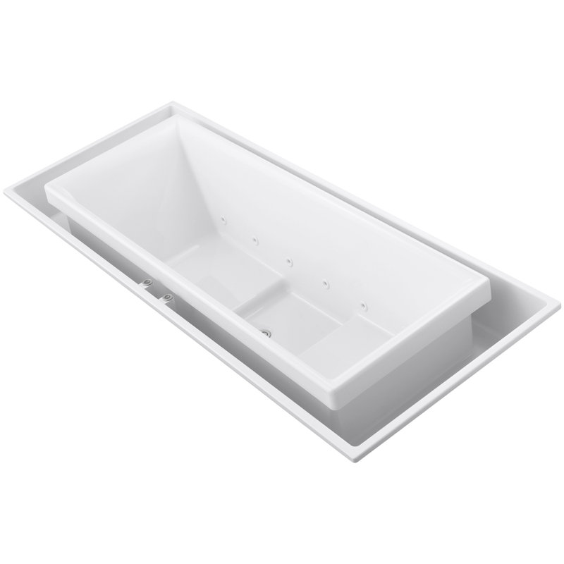 Baignoire encastrée en acrylique avec chauffe-eau 104 "x 41" Sok, Blanc