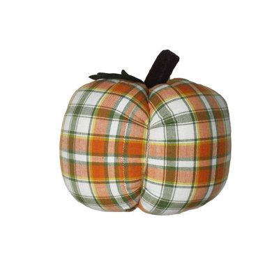 F Fall Harvest Plaid Pumpkin 8X6