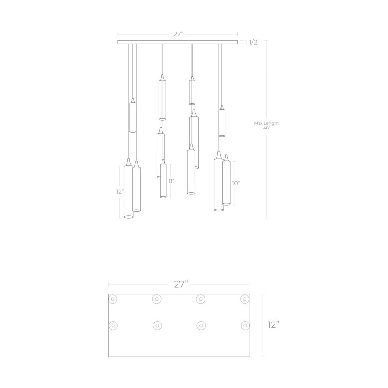 Opal Candle Pendant Lights, White, 48" H x 25" W x 21" D