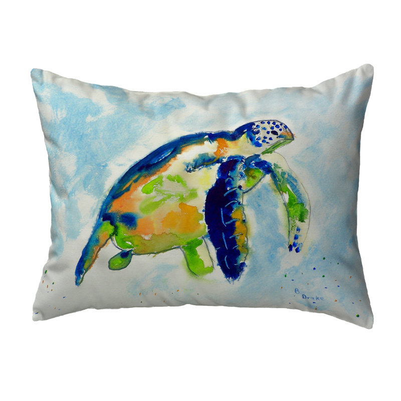 Sea Turtle Outdoor Reversible Throw Pillow