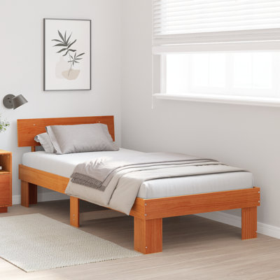 Bed Frame with Headboard Solid Pine Wood