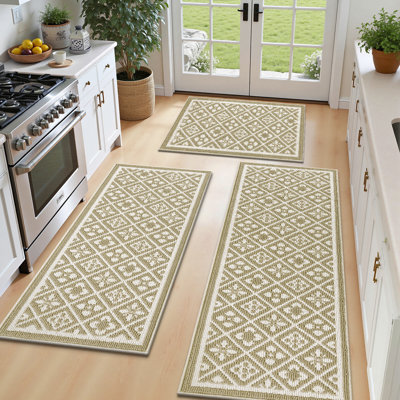 Stain Resistant Fall Kitchen Mat Runner Doormat Set Of 3