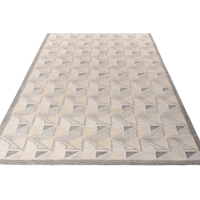 Scandinavian Wool Geometric Area Rug, Rectangle 10' x 14'