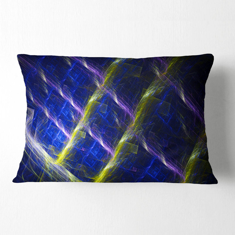 Coussin lombaire à grille fractale foncée Abstract