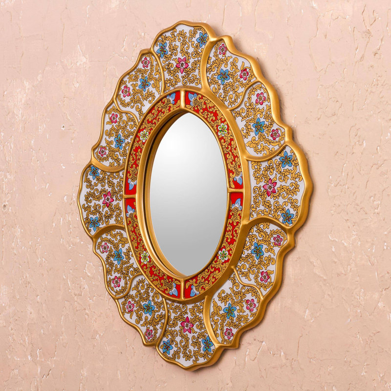 Wood Convex Wall Mirror