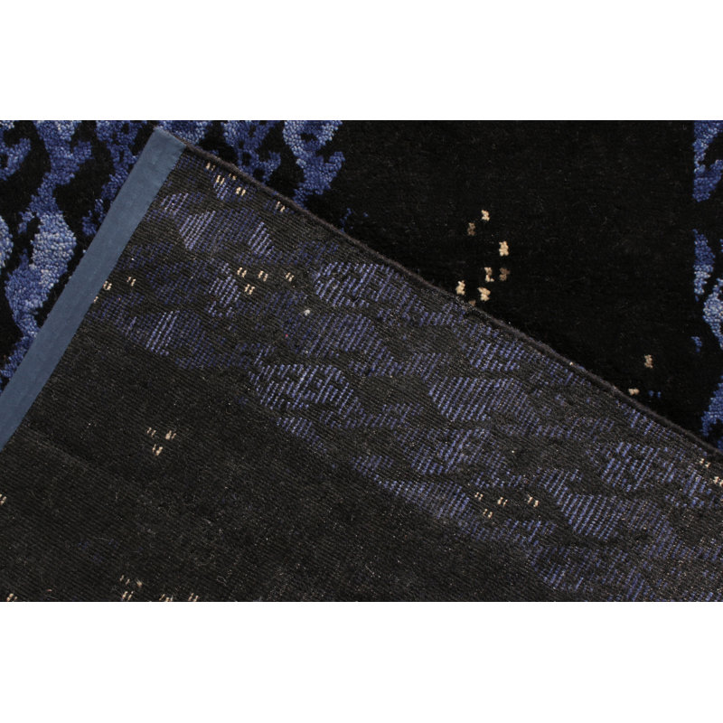 Scandinavian Hand Knotted Wool Geometric Area Rug, Rectangle 5' x 8'