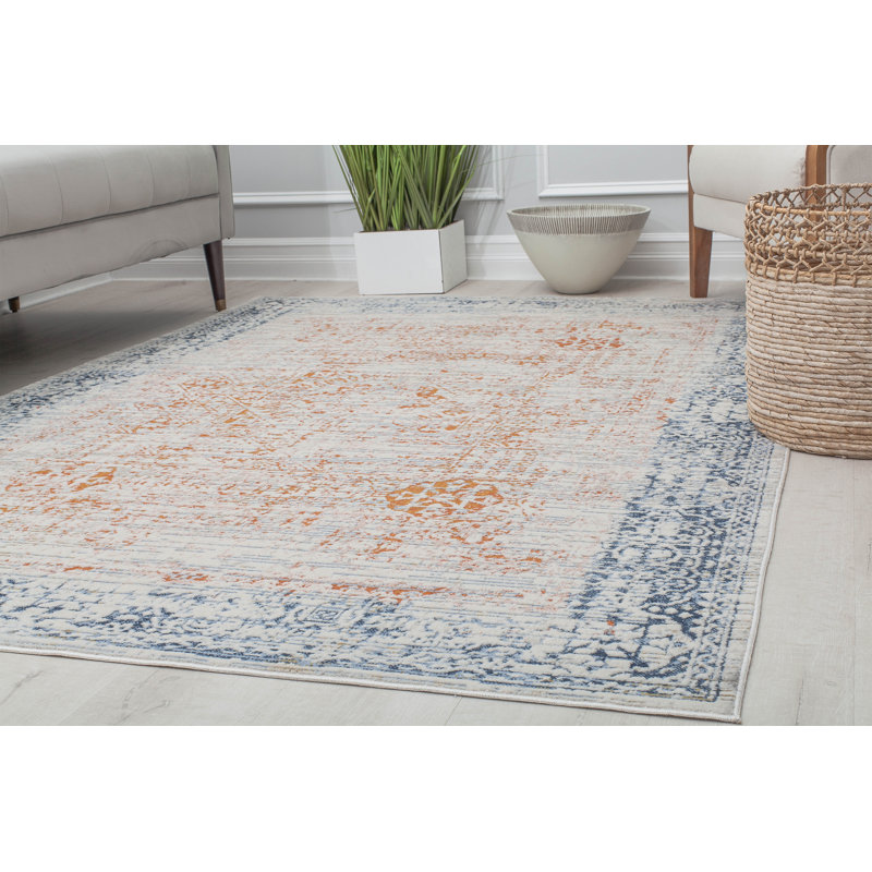 Tapis rétro à motif de souci Marron, Rectangle 8 pi x 10 pi