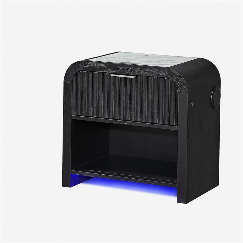Beverly Black and White Nightstand