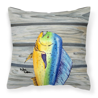  Coussin décoratif 14 po Mahi Mahi Dolphin Fish