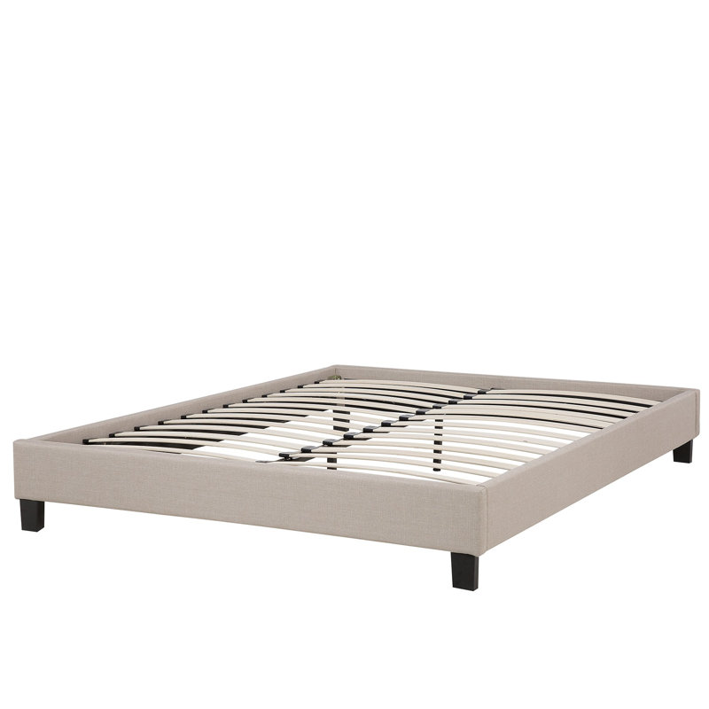 Kirkham Upholstered Bed, Beige, European Kingsize (160 x 200cm)
