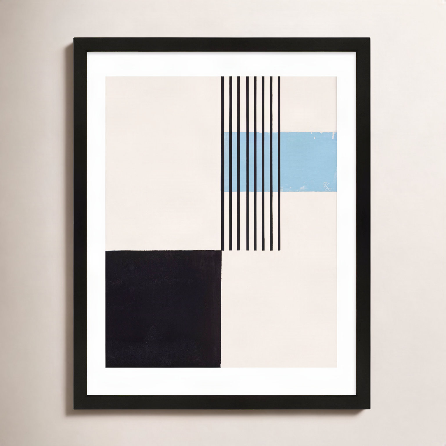 Black And Blue 2 by Robert Kamnatnik, Black, 25" H x 20" W x 1.25" D