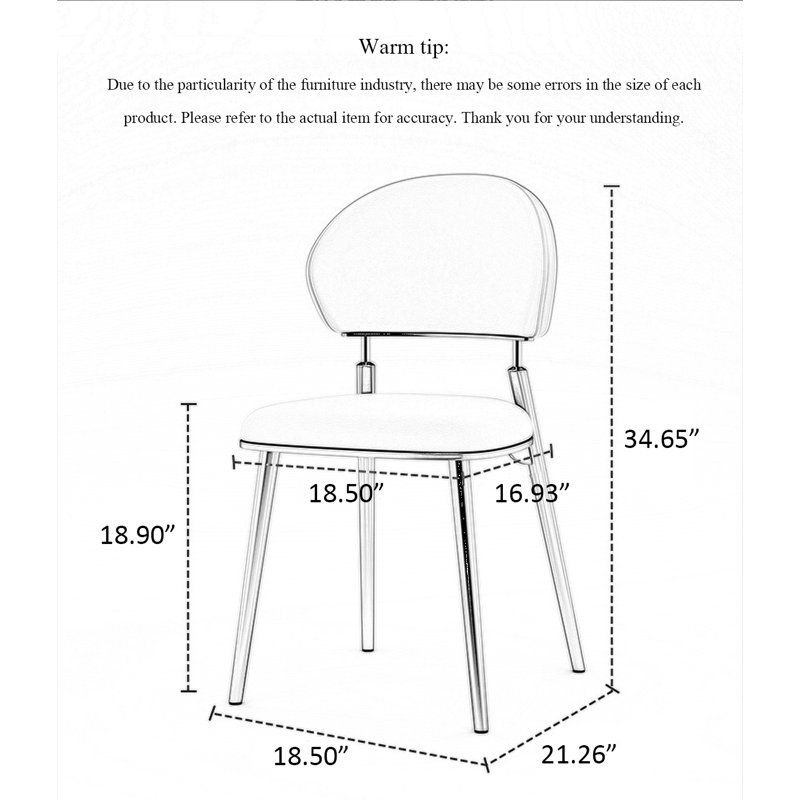 Chaise moderne et simple à dossier rembourré