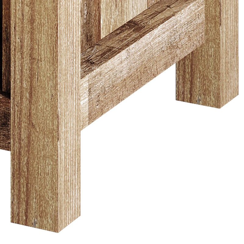 Commode 5 tiroirs Cecere, Chêne rétro