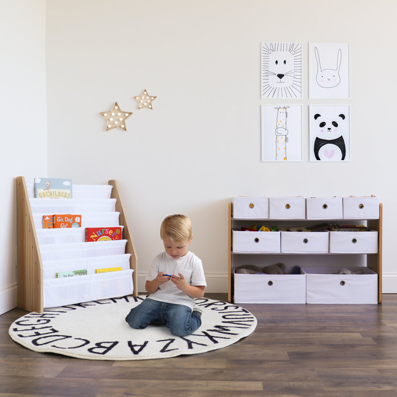 Milas Toy Organizer with Bins, Natural