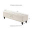 Banc de rangement avec repose-pieds 59 po pour bout de lit, tissu beige | Idée de cadeau
