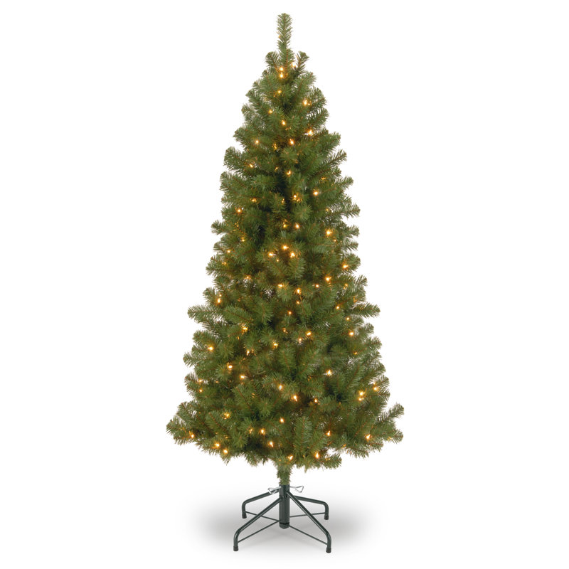 Grand sapin canadien avec lumières claires, H 7 pi