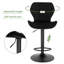 Speth Swivel Upholstered and Velvet Adjustable Height Bar Stool with Stainless Steel Frame-1908956524