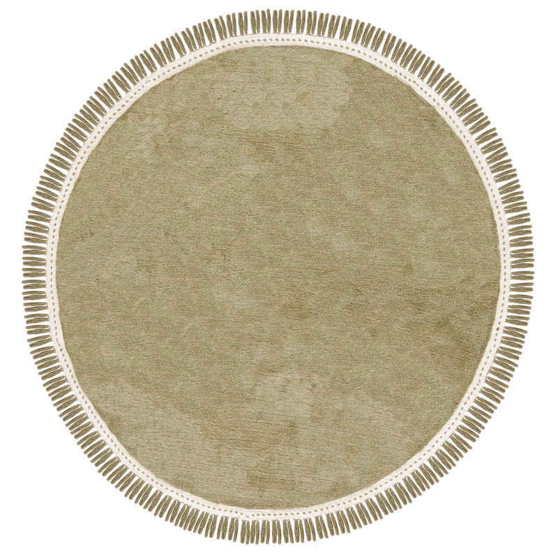 Anniedale Hand Woven Cotton Machine Washable Rug, Round 6'
