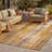 Carlisle Modern Distressed Solid Gold Green Gray Machine Washable Non-Slip Low Pile Indoor Outdoor Pet Friendly Living Room Bedroom Dining Room Entryway Hallway Office Area Rug-1672495402