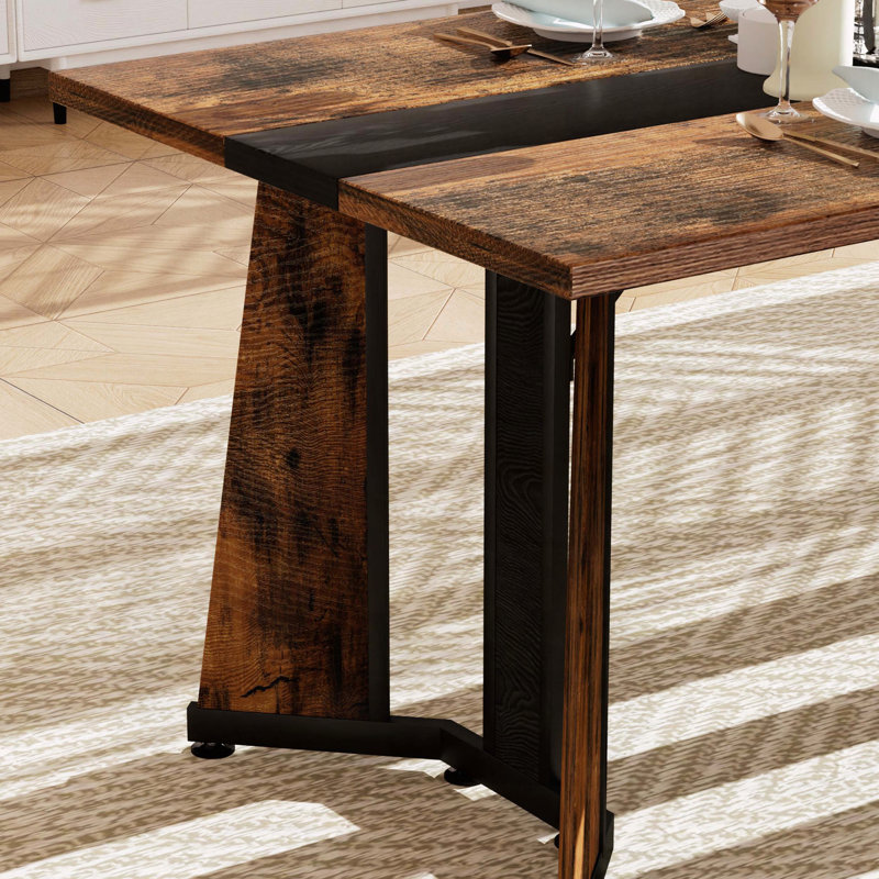 70.9" Rectangular Dining Table with Waterproof Marble Surface and Adjustable Legs