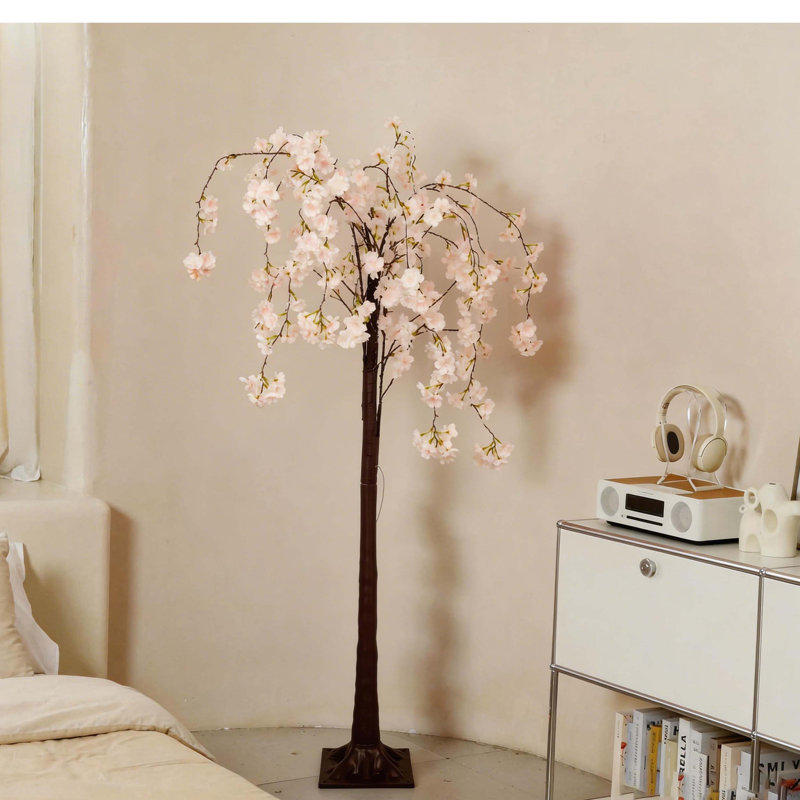 Lampe sur pied à branches 59 po, cerisier en fleurs avec télécommande, huit effets lumineux
