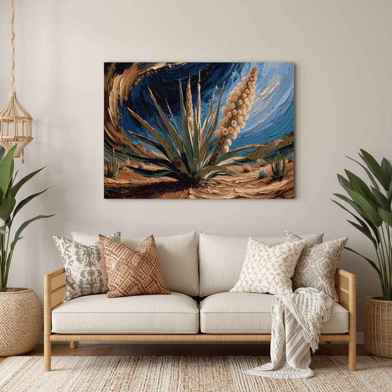 «Southwestern Plants Yucca Plant 196», art mural en métal gris, H 240 po x l 240 po x P 0,05 po