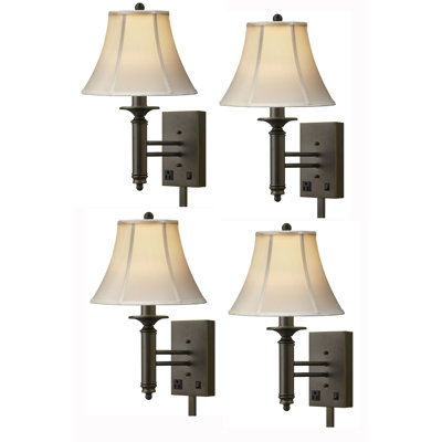 Traditional Madison Bronze Plug-in Armed Sconce