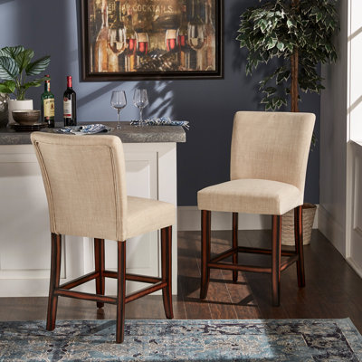 Lancaster Upholstered Counter Stool with Solid Wood Frame