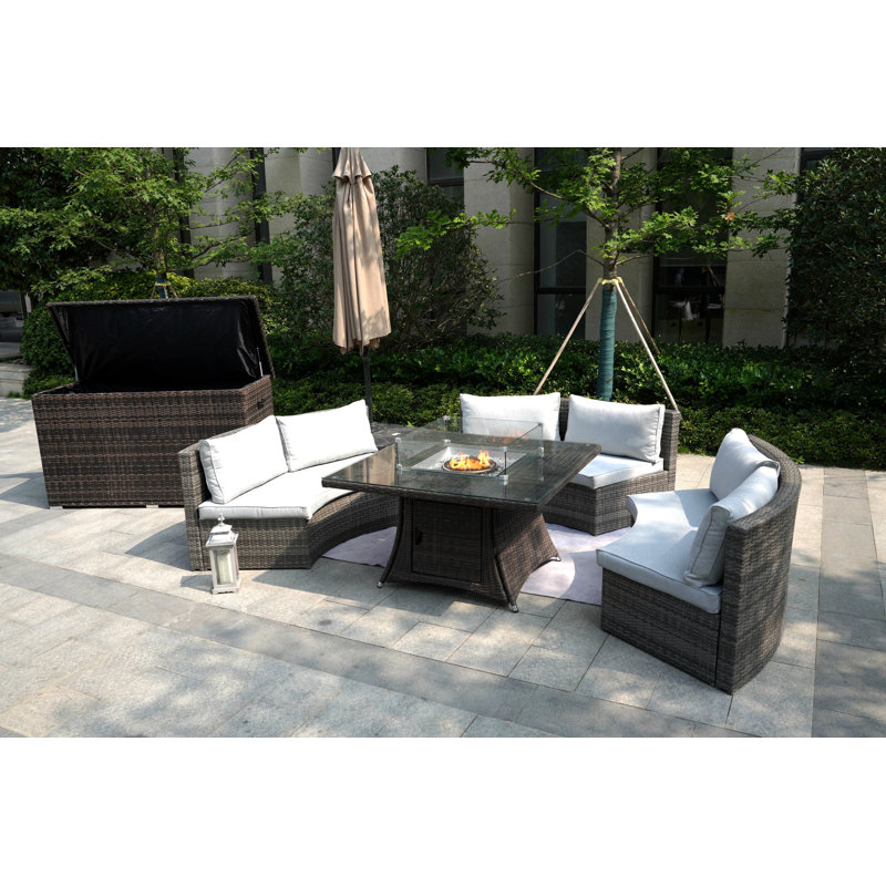 6 - Person Patio Conversation Set with Cushions