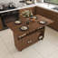 Table pliante multifonctionnelle avec tablettes de rangement et roulettes (47 po)