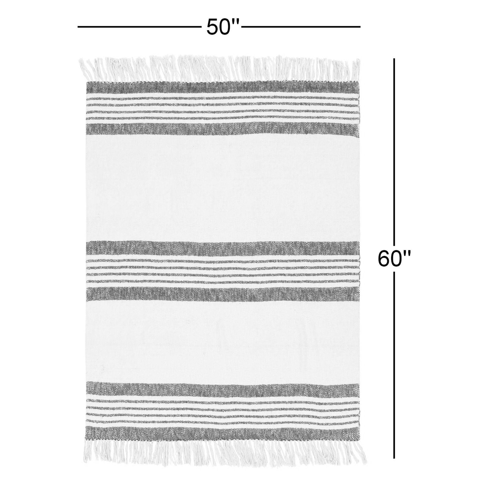 Sully Throw Blanket, Dark Blue/Cream