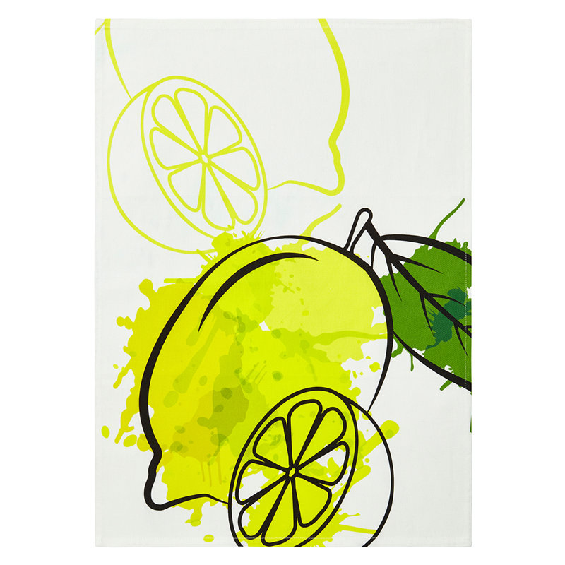 Serviette à thé couleur cerise lemon fruit