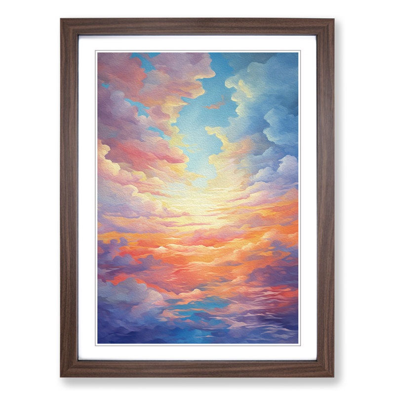 Single Picture Frame Print on Wood, Walnut Framed, 64cm H x 46cm W