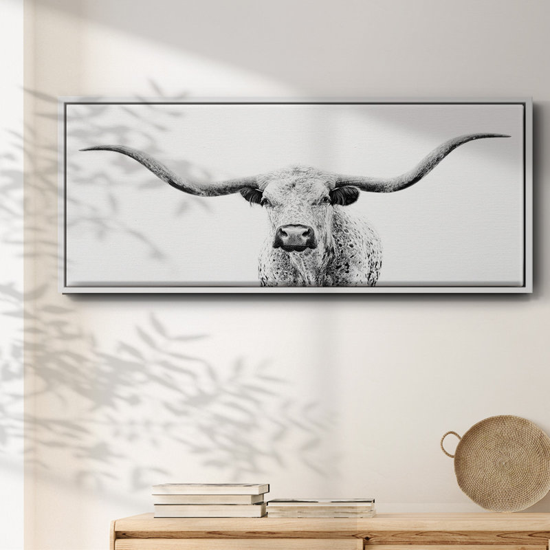 «Longhorn Gaze», toile encadrée