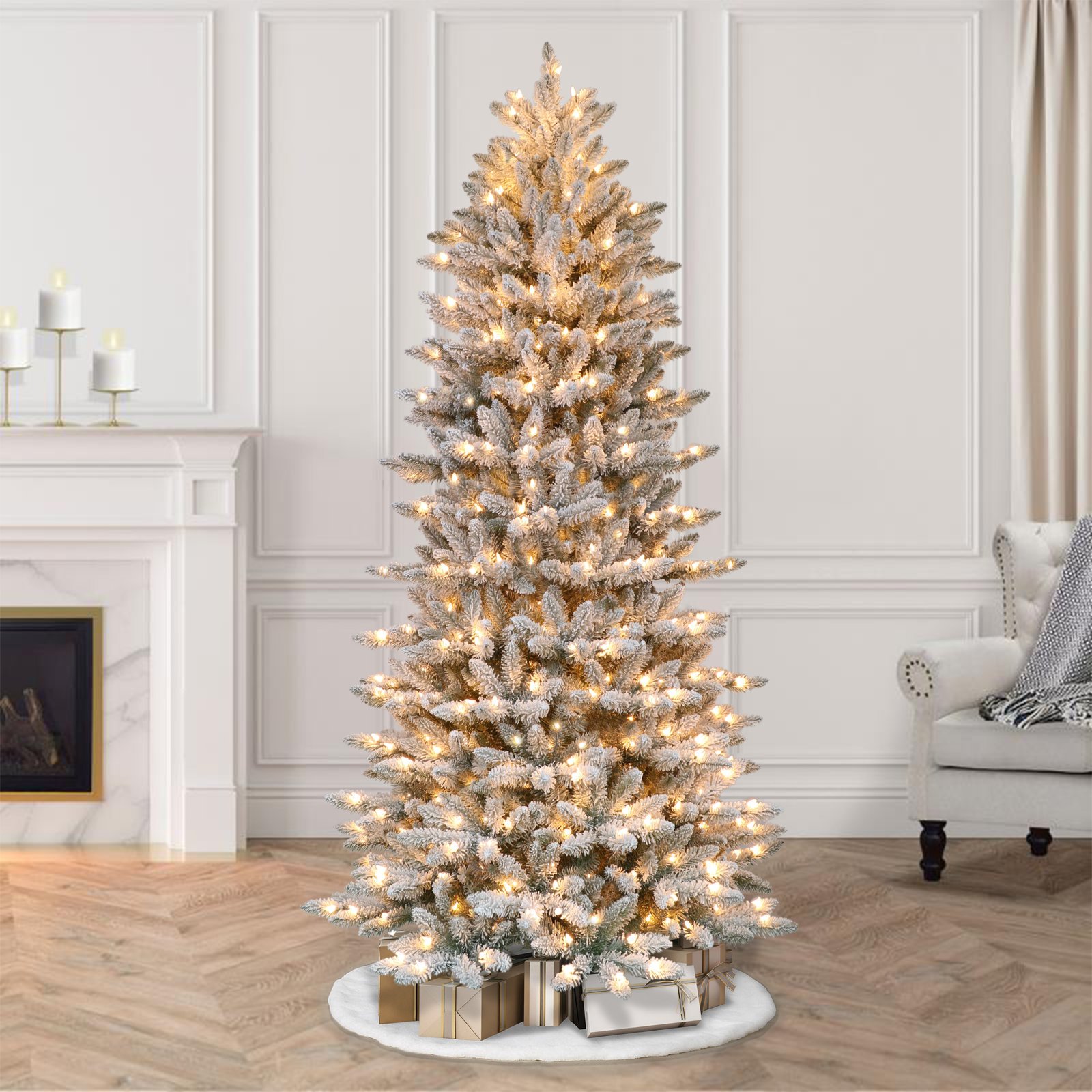 Lighted Artificial Christmas Tree, 6.5'