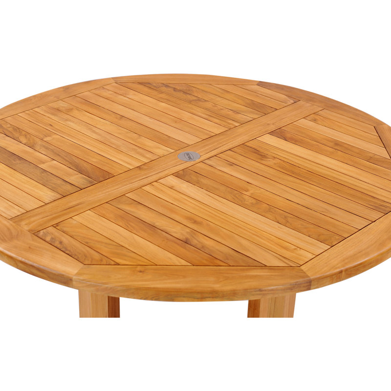 Hatteras Outdoor Round Teak Dining Table, 48"