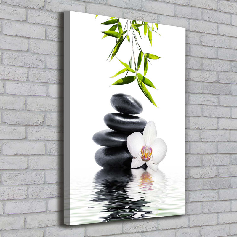Orchid And Stones - Wrapped Canvas Print