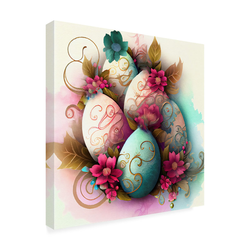 «Kremena Easter Eggs On Canvas» par Sasha, reproduction, H 14 po x l 14 po x P 2 po