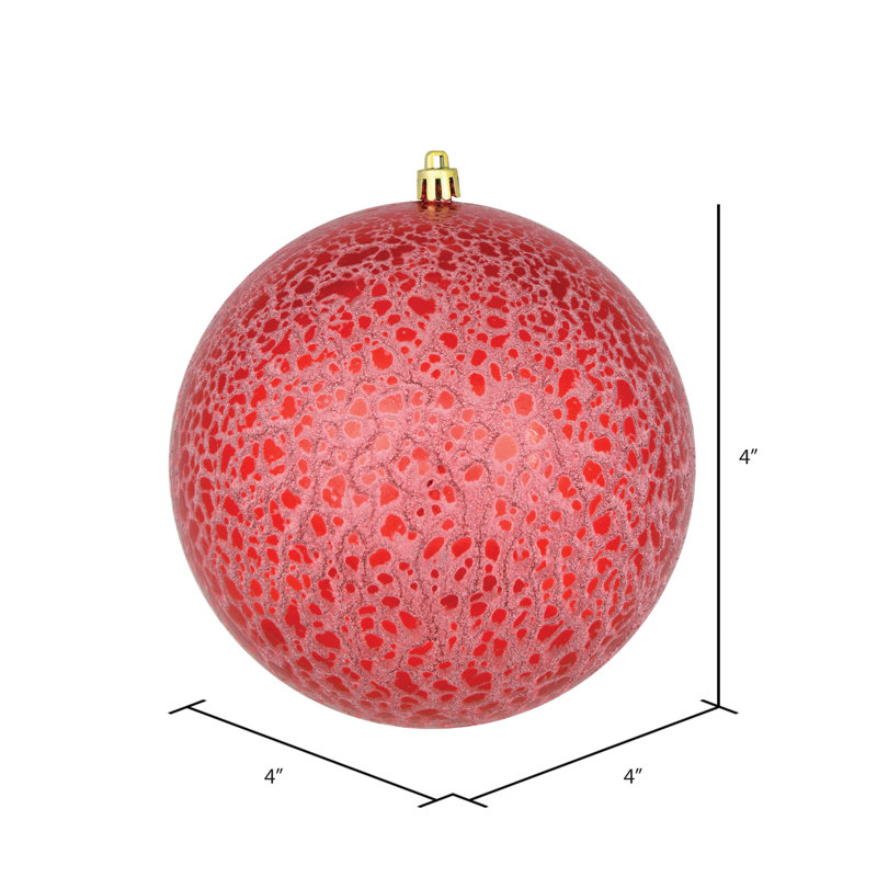 Ornement boule craquelée, Rouge