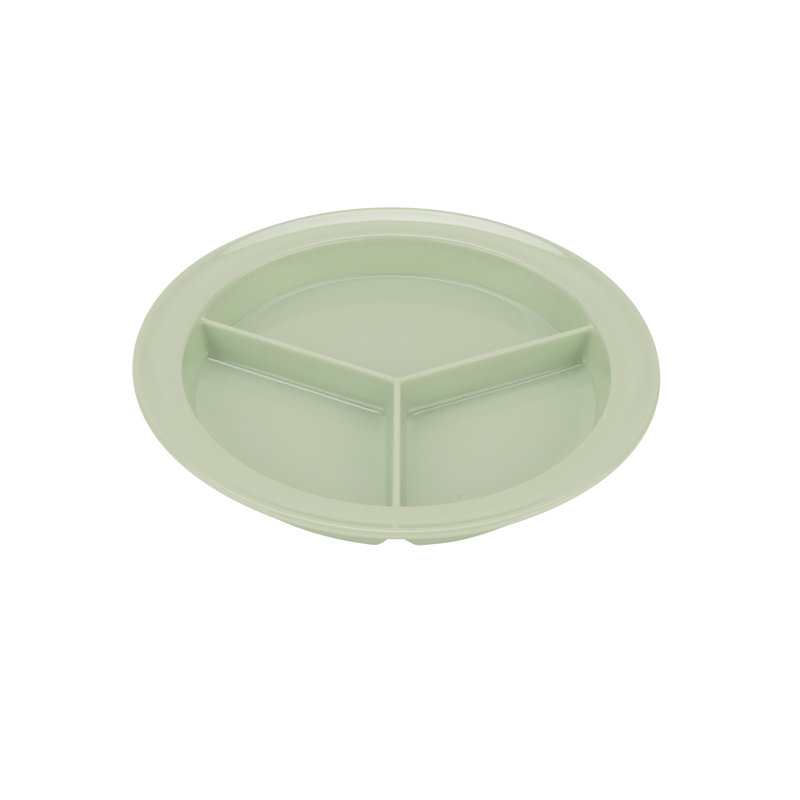 3 assiettes à 3 compartiments, ensemble de 4, Vert