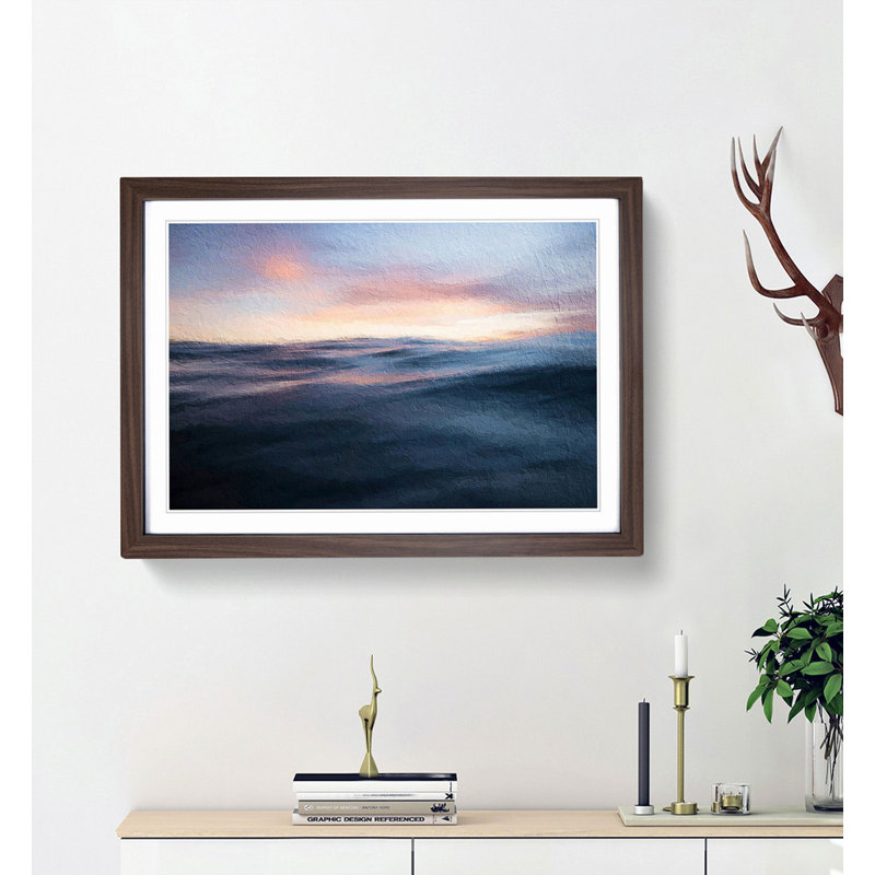 Ocean Ripples - Framed Print, 27cm H x 36cm W x 2cm D, Walnut Framed