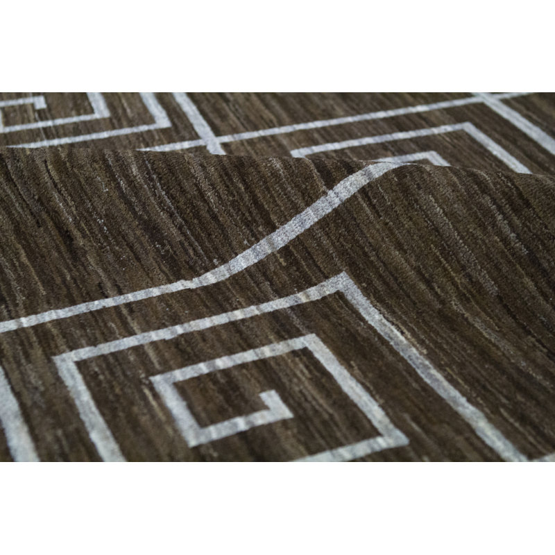 Tapis brun de haute qualité noué à la main