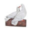 Figurine Colombes sur une bûche