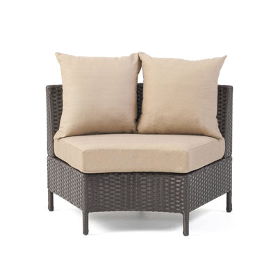 Queshawn 76" Wide Outdoor Wicker Loveseat with Cushions