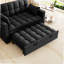 Canapé-lit convertible Modern en velours avec lit escamotable, coussins et poches latérales pour petits espaces et appartements