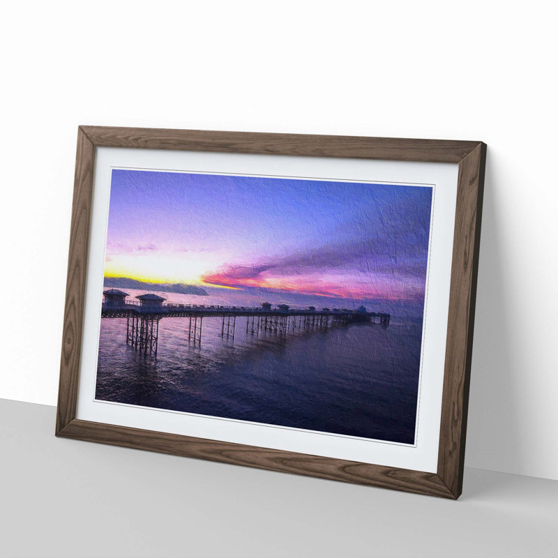 Pier in Llandudno Wales - Framed Print, 27cm H x 36cm W x 2cm D, Walnut Framed